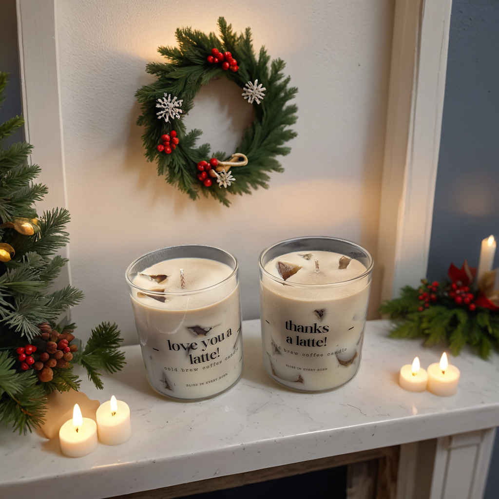 Iced Coffee Scented Candle: Personalisable Cold Brew Design