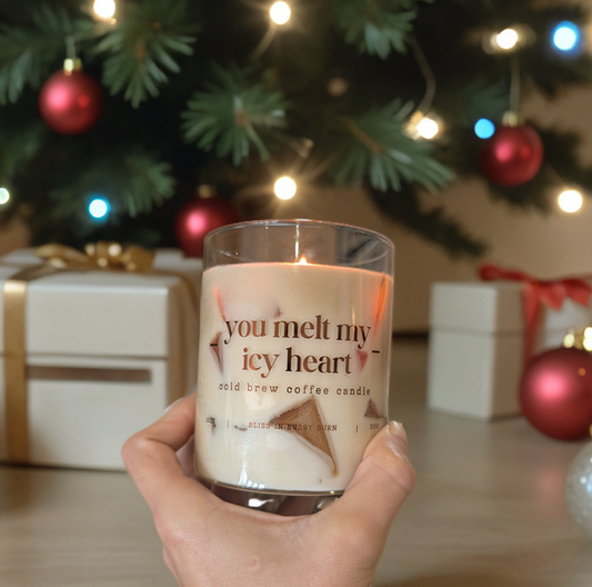 Iced Coffee Scented Candle: Cold Brew Design, Personalisable Foiling, Handmade Soy Wax