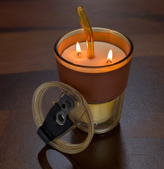 Reusable Take-away Coffee Candle with Lid: Personalisable, Hand-Poured Wax, Unique Design, Looks & Smells Like Coffee!